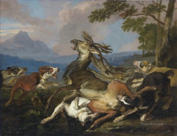dogs Painting - hunting dogs and deer